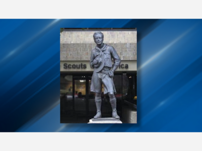 Suspects Cut Up Life-sized Boy Scout Statue: