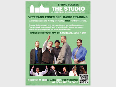 For U.S. Military Veterans: FREE *Intro to Acting* Class at the Chesapeake Shakespeare Co.!
