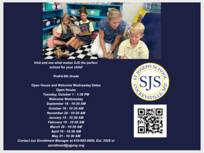 Welcome Wednesday at St. Joseph School Cockeysville